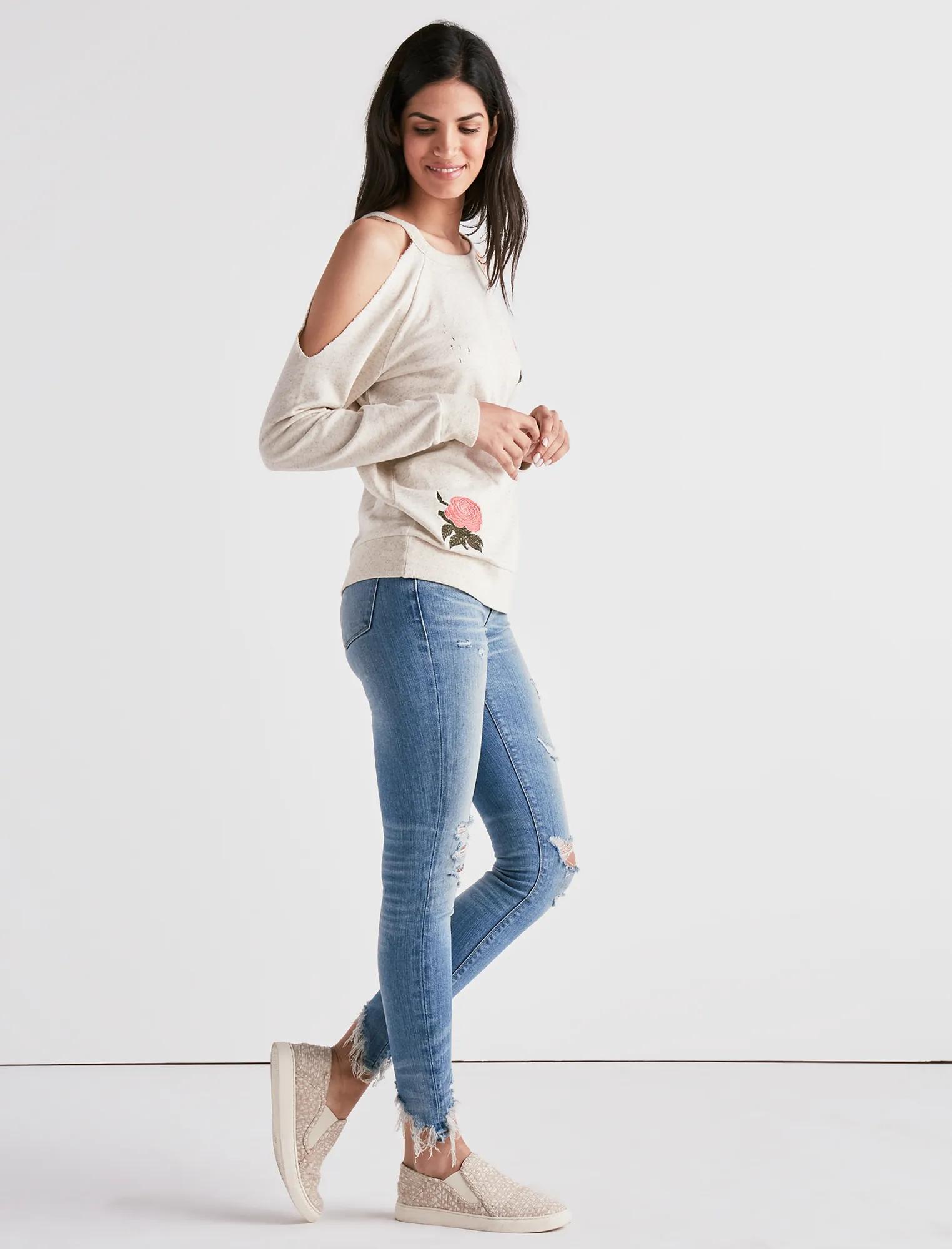 EMBROIDERED ROSE SWEATSHIRT, image 2