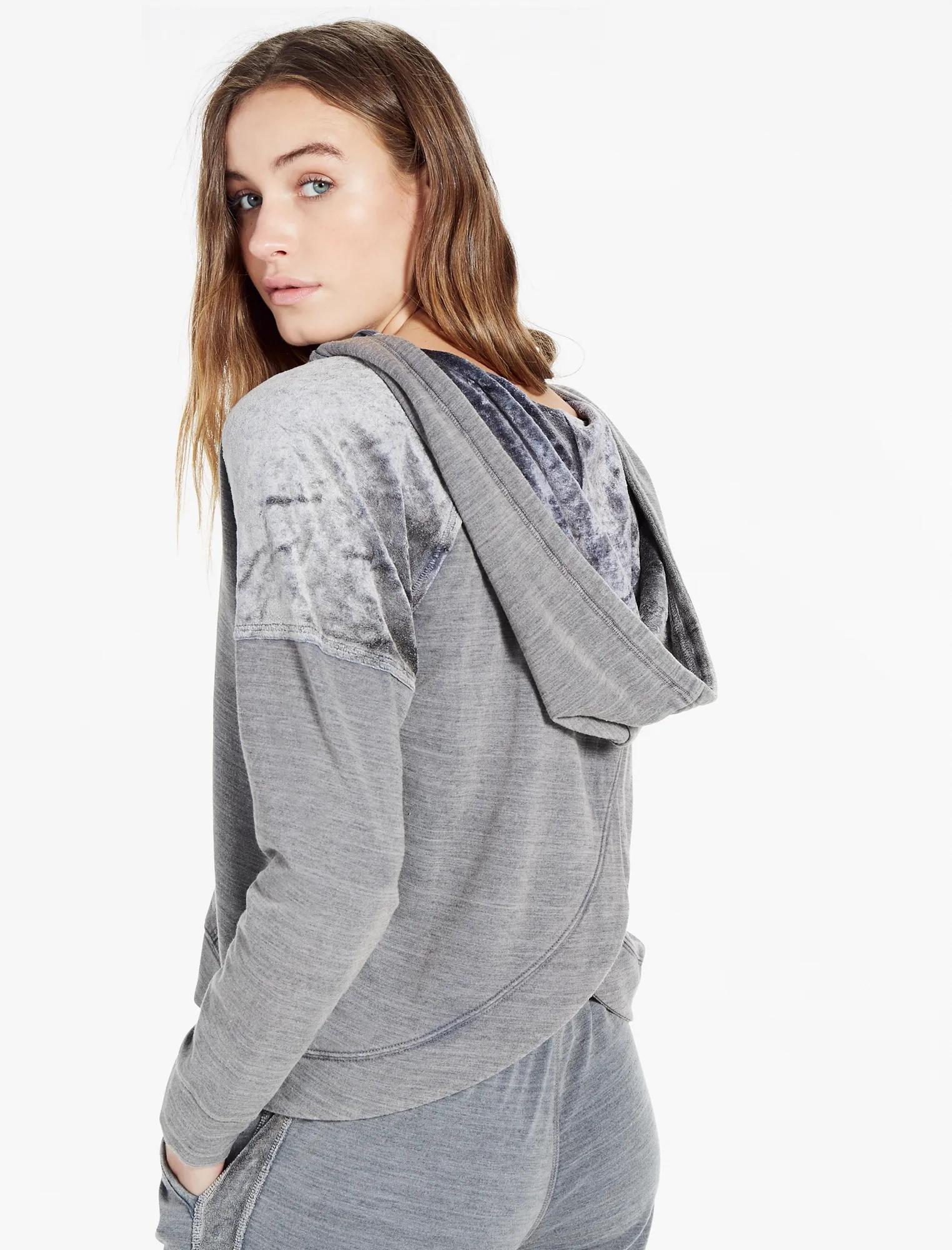 VELOUR MIXED HOODIE, image 1