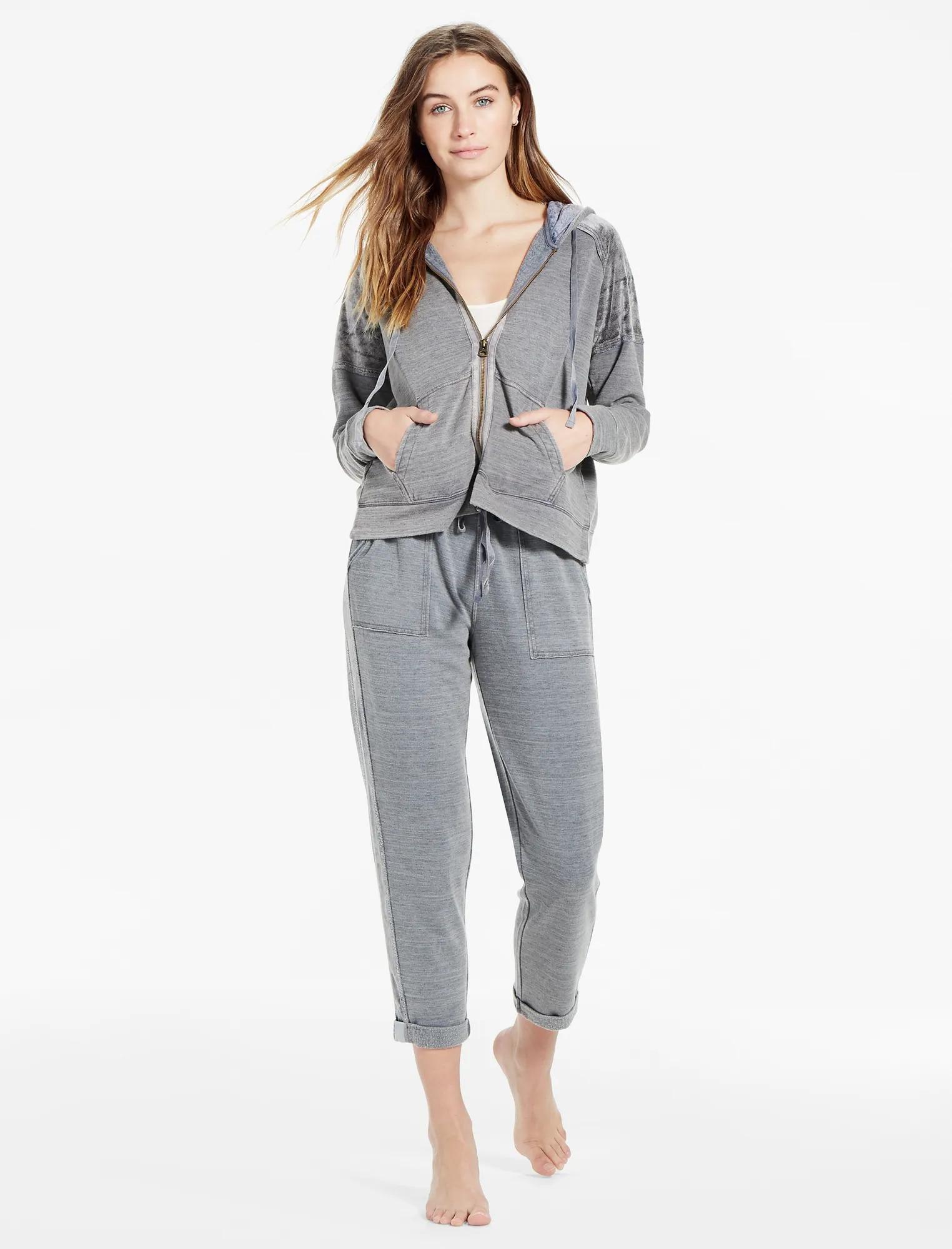 VELOUR MIXED HOODIE, image 2
