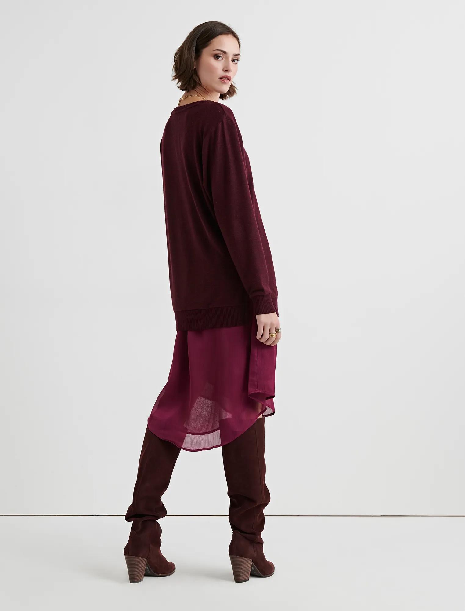 CLOUD JERSEY V NECK TUNIC, image 3