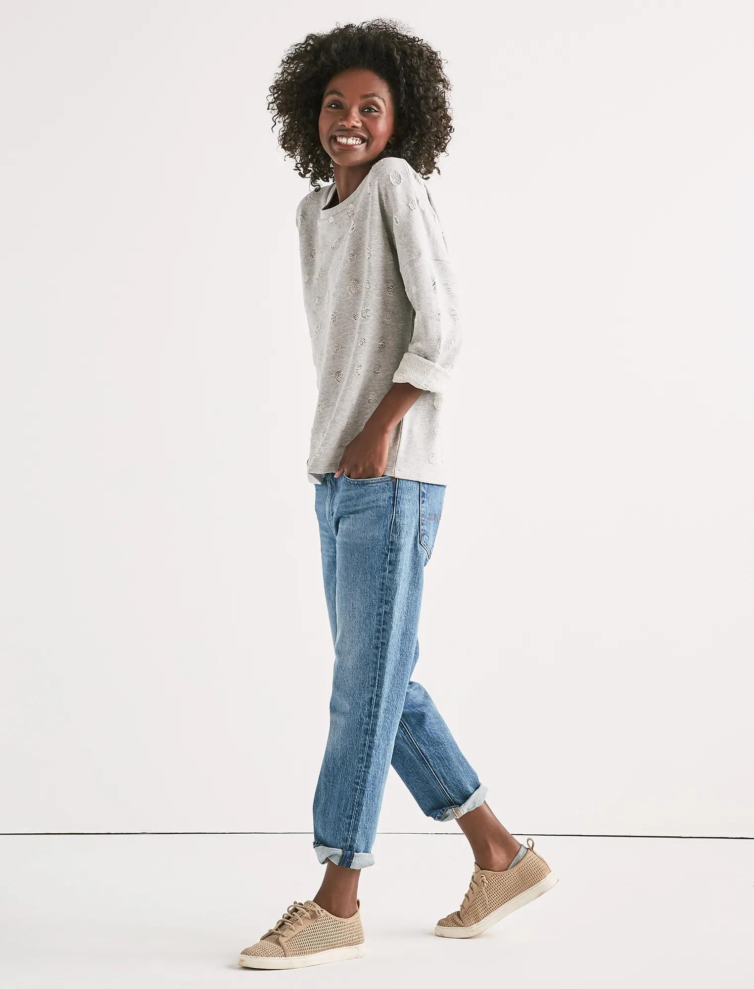 DISTRESSED POLKA DOT PULLOVER, image 2