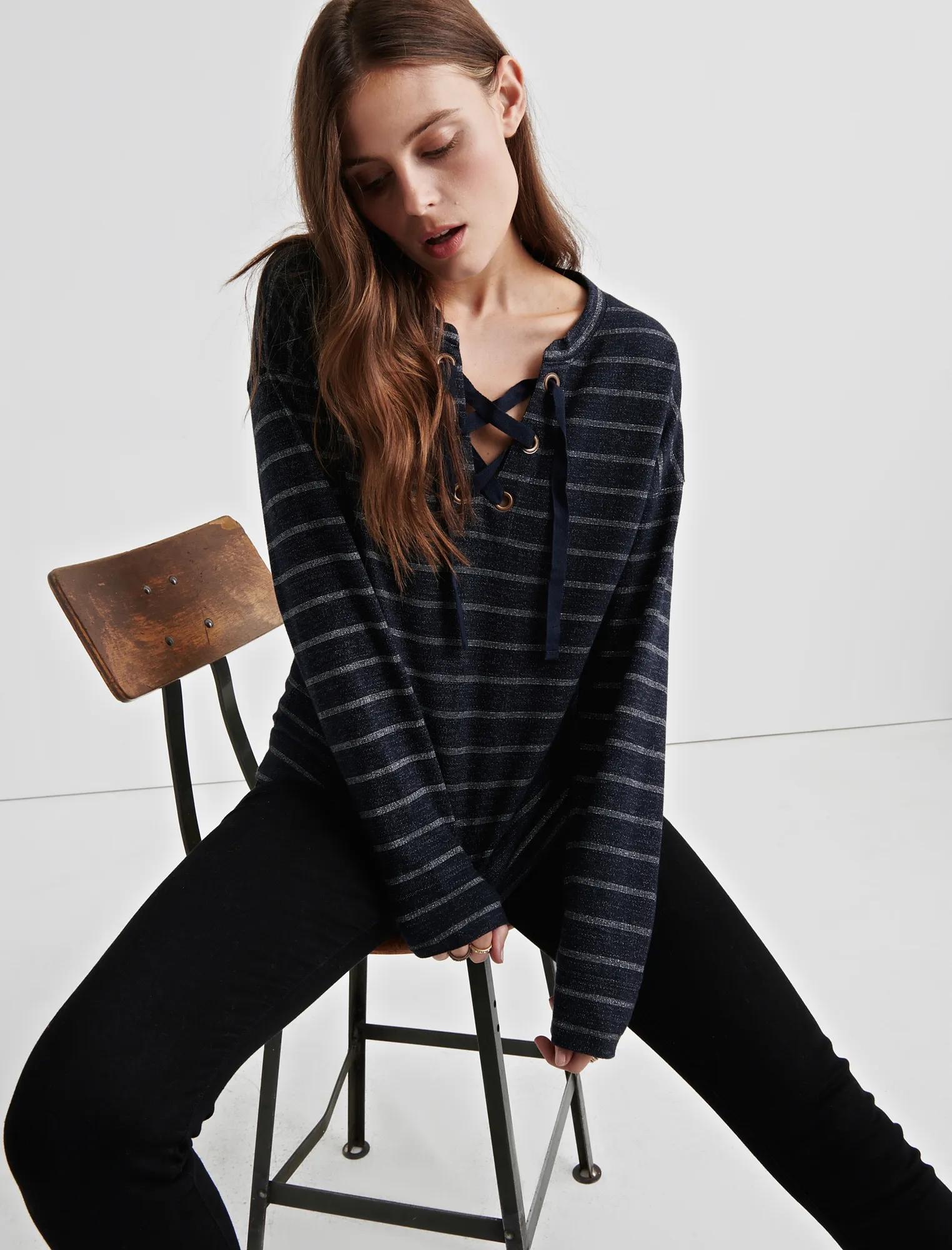 SHINE STRIPE PULLOVER, image 2
