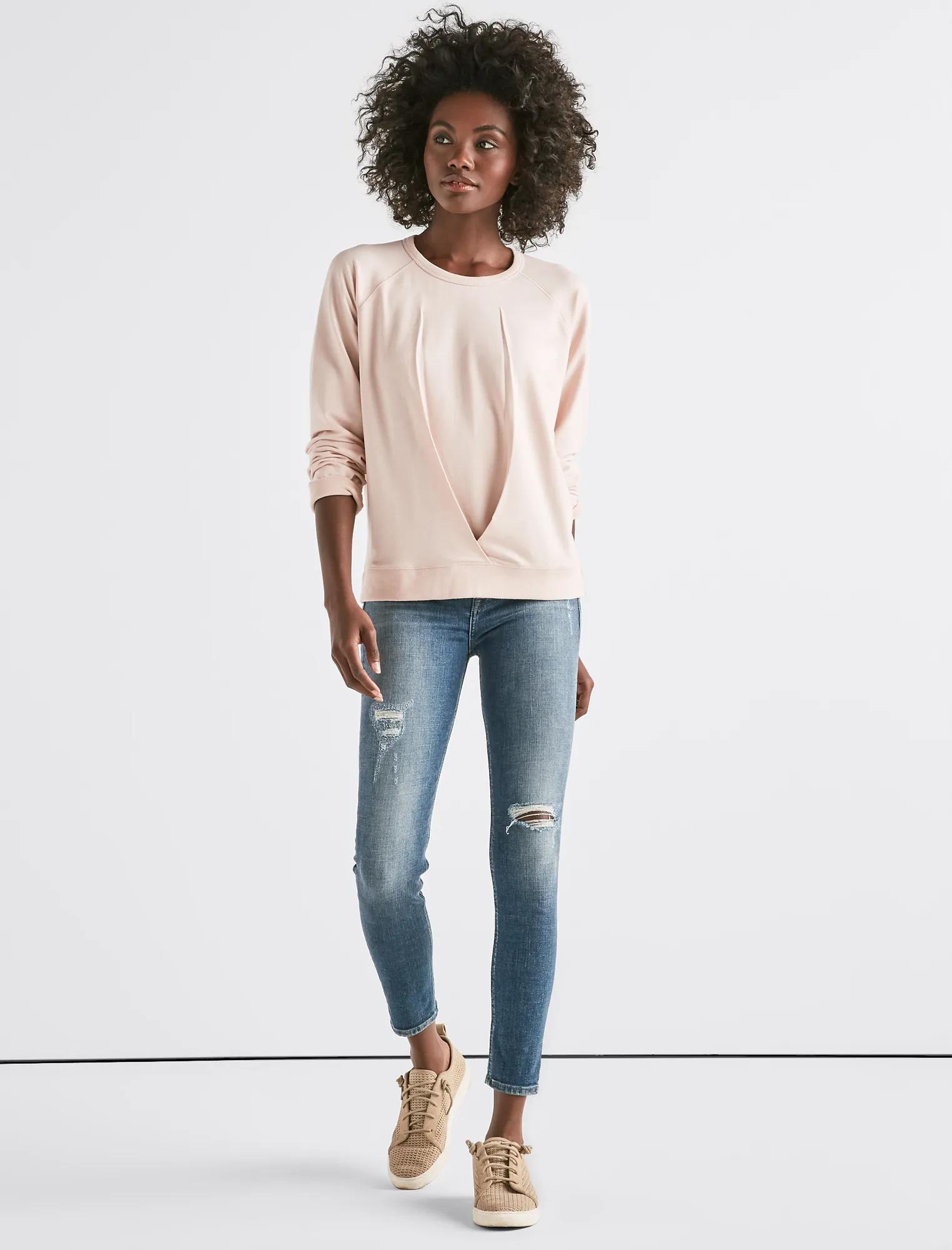 PLEATED FRONT SWEATSHIRT, image 2