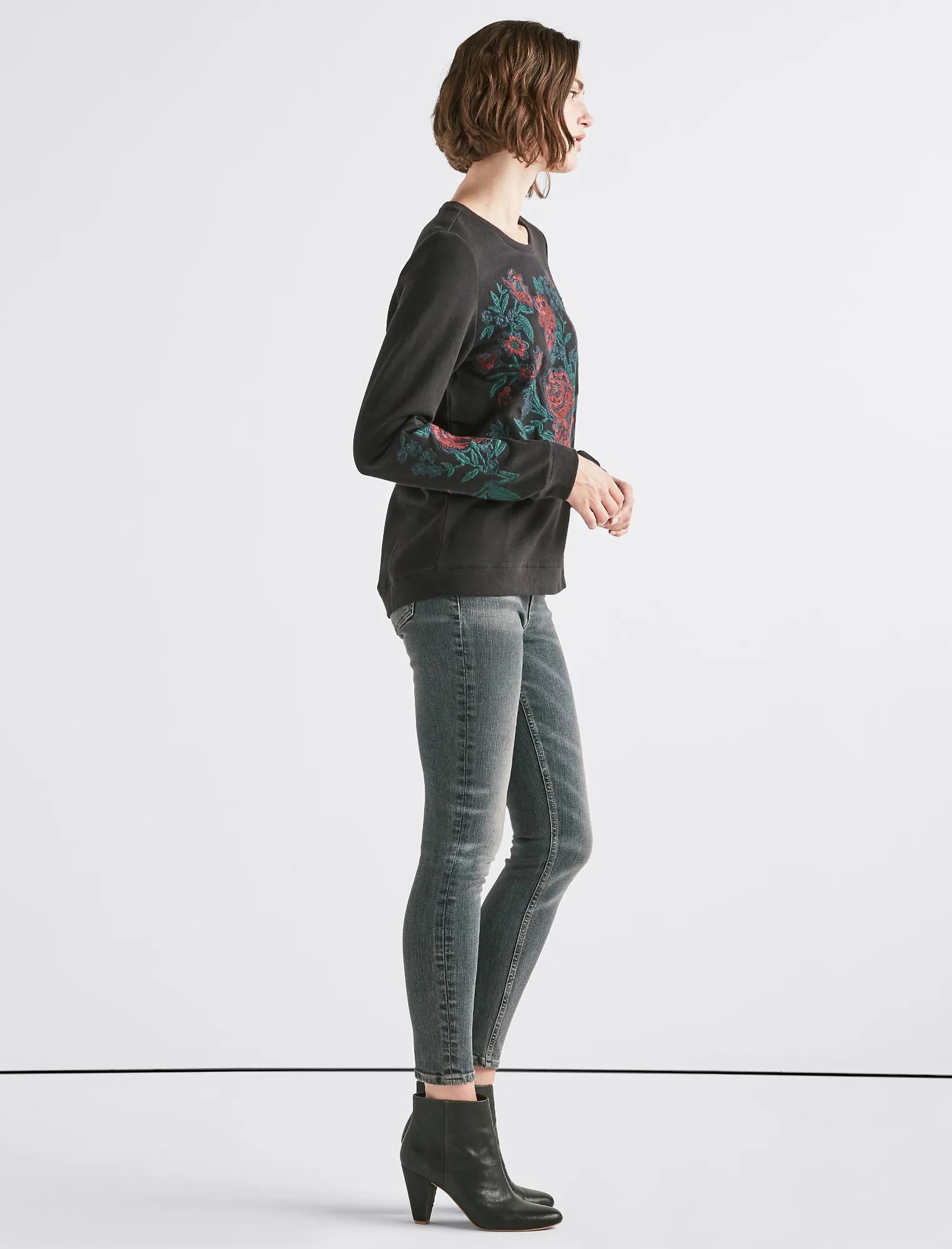 EMBROIDERED FLORAL SWEATSHIRT, image 2