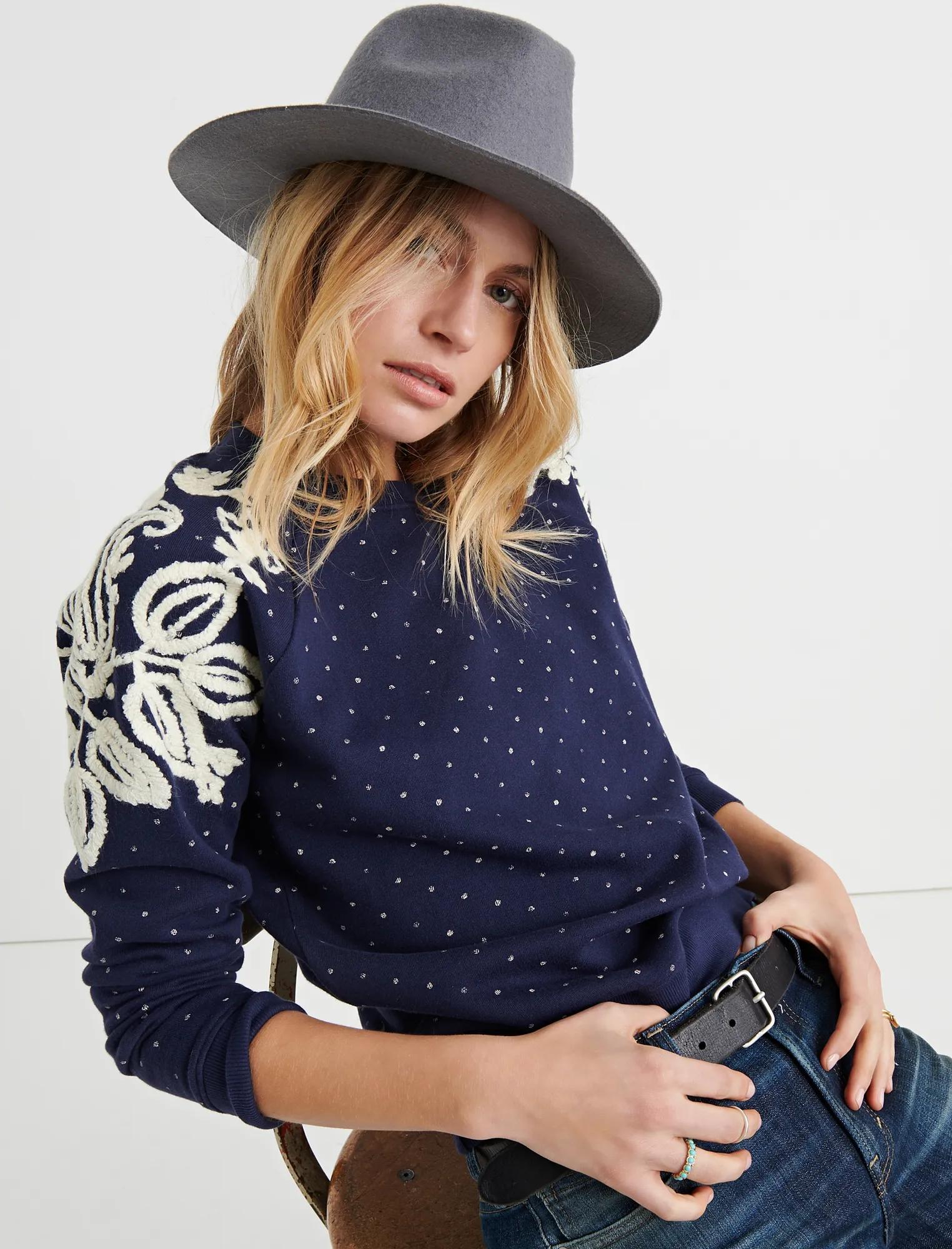 POLKA DOT CHENILLE PULLOVER, image 1