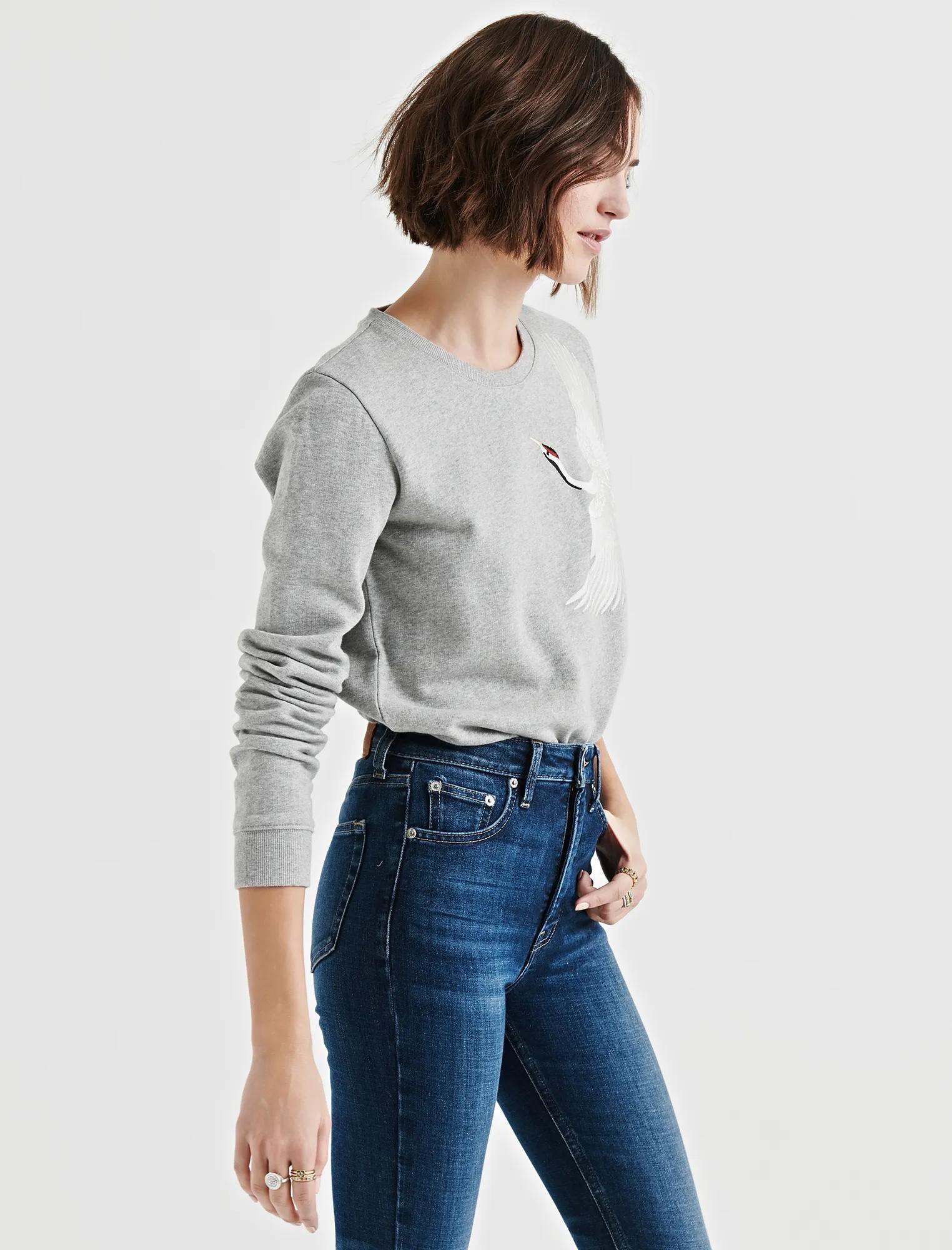 EMBROIDERED CRANE PULLOVER, image 2