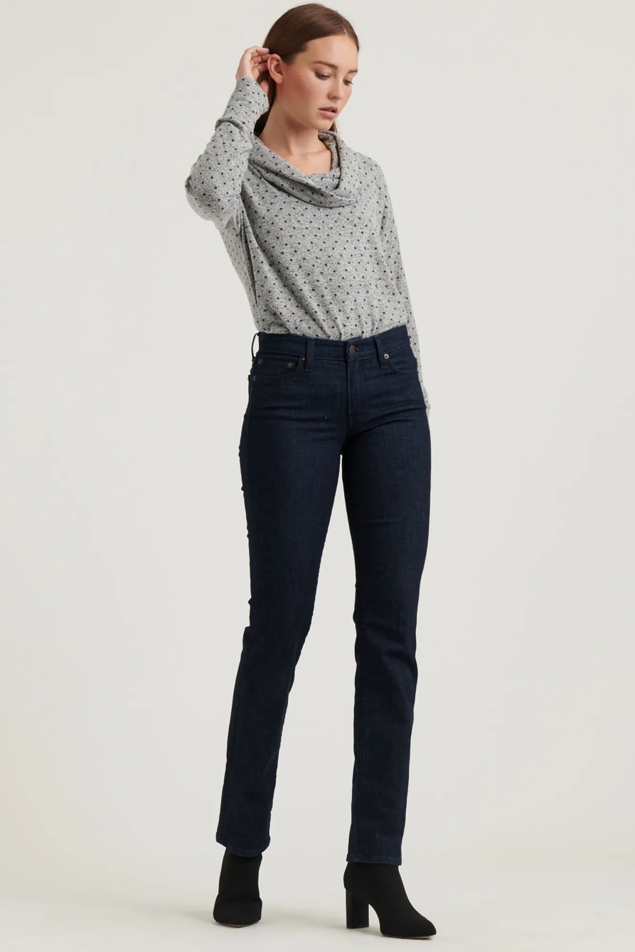 COWL NECK CLOUD JERSEY DOT TOP, image 2