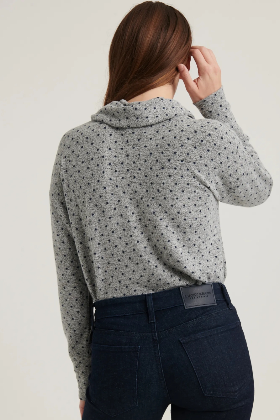 COWL NECK CLOUD JERSEY DOT TOP, image 4