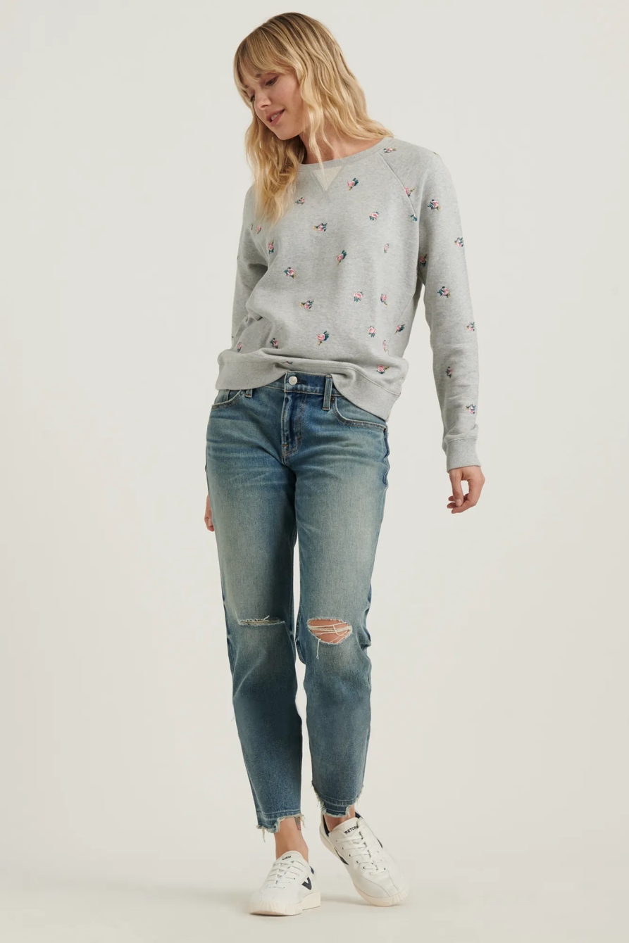 ALLOVER EMBROIDERED CREW SWEATSHIRT, image 2