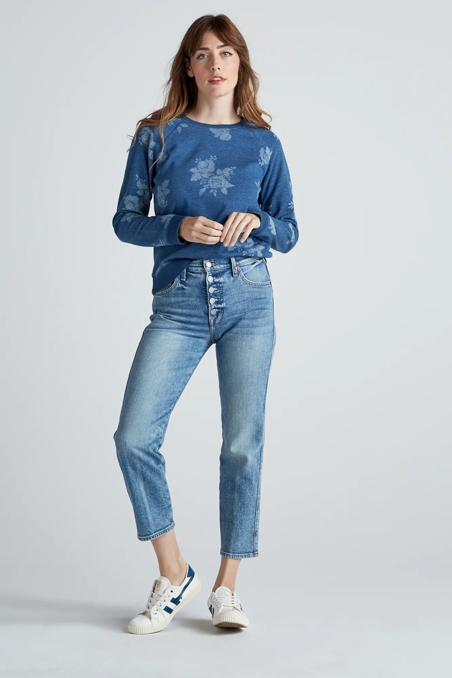 INDIGO FLORAL SWEATSHIRT, image 2