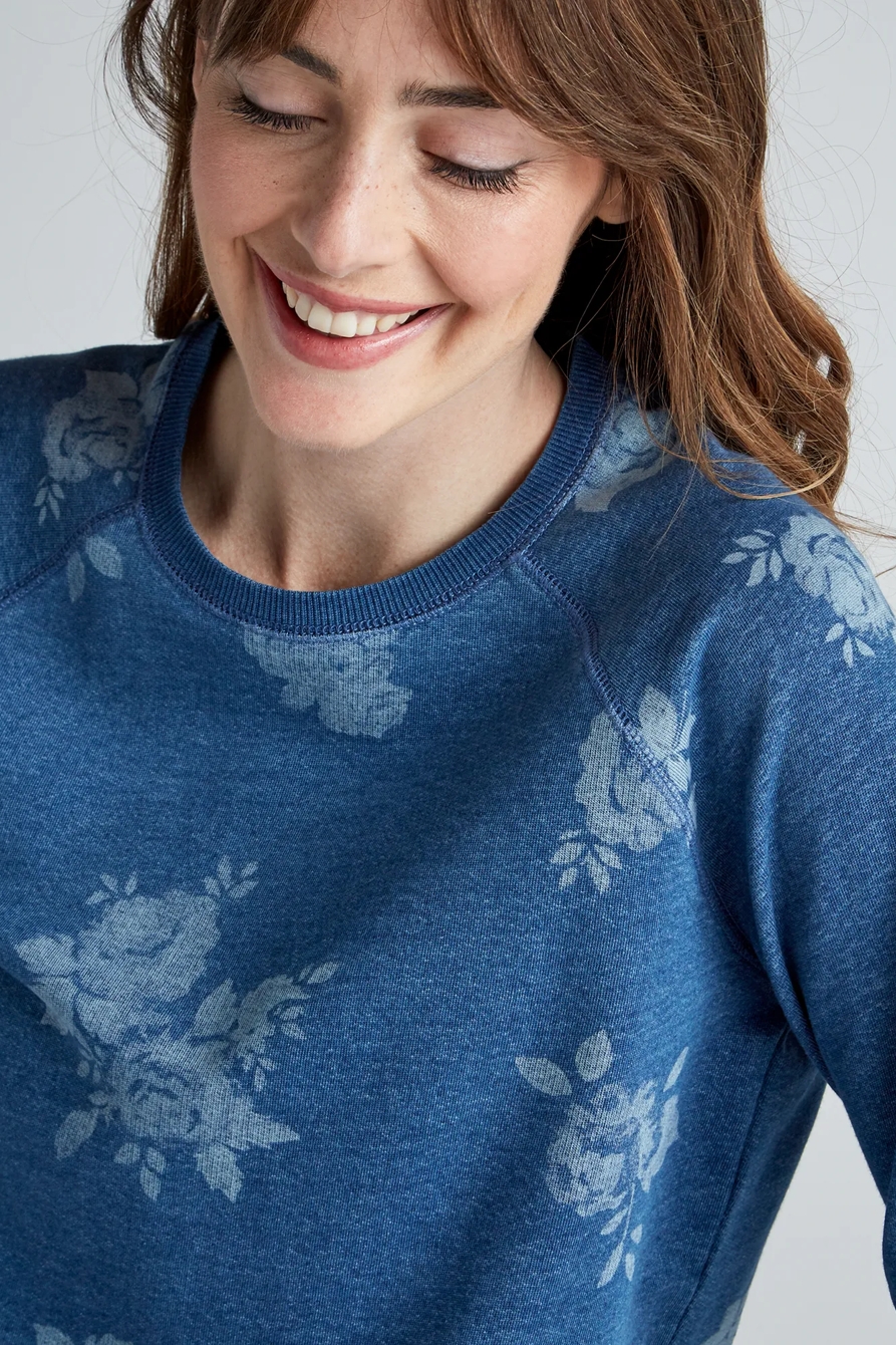 INDIGO FLORAL SWEATSHIRT, image 6