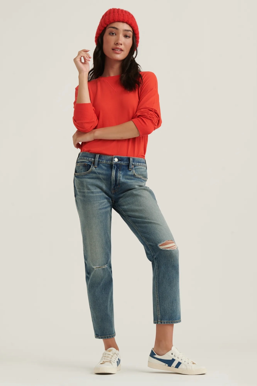 BRUSHED JERSEY V-NECK TOP, image 2