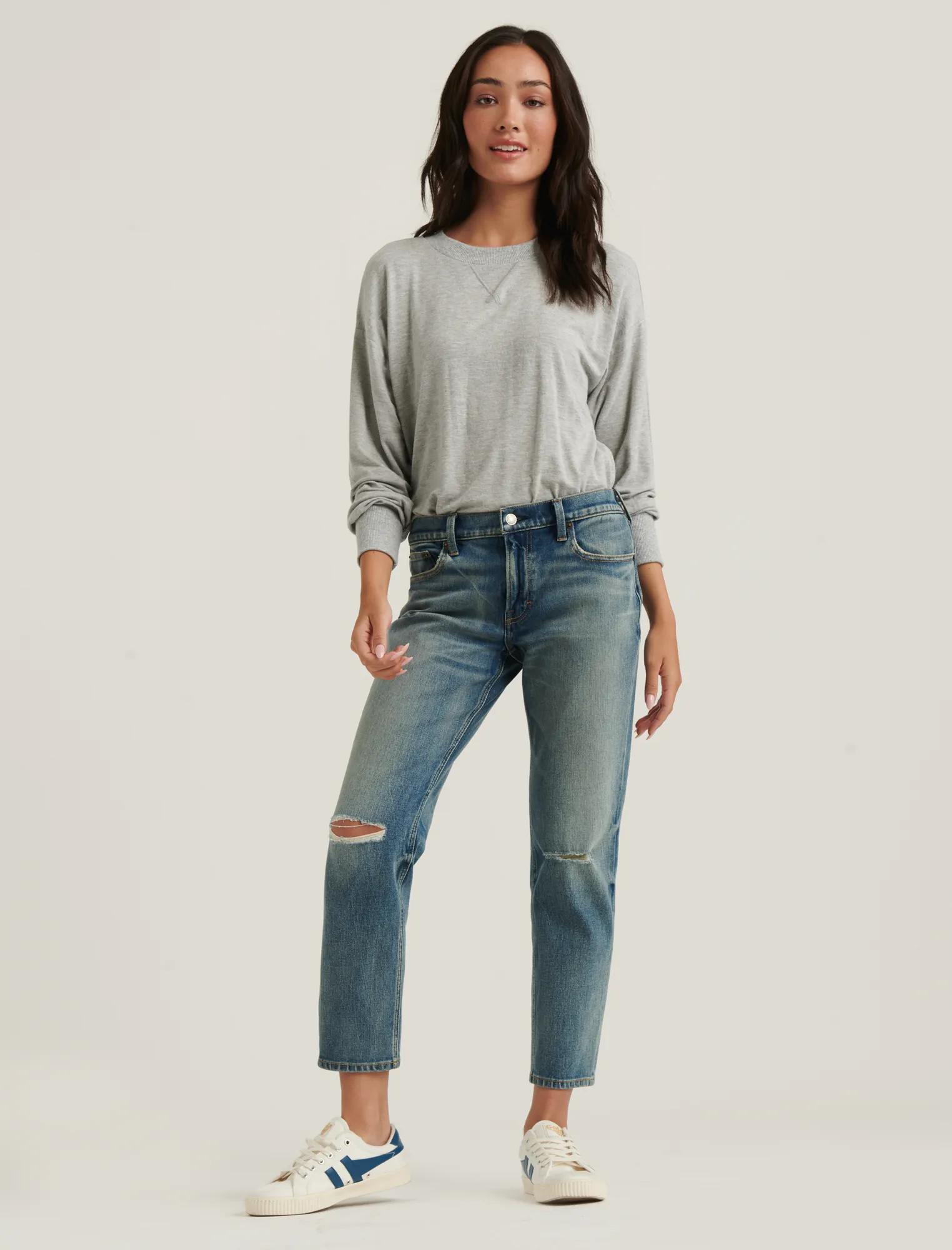 BRUSHED JERSEY V-NECK TOP, image 2