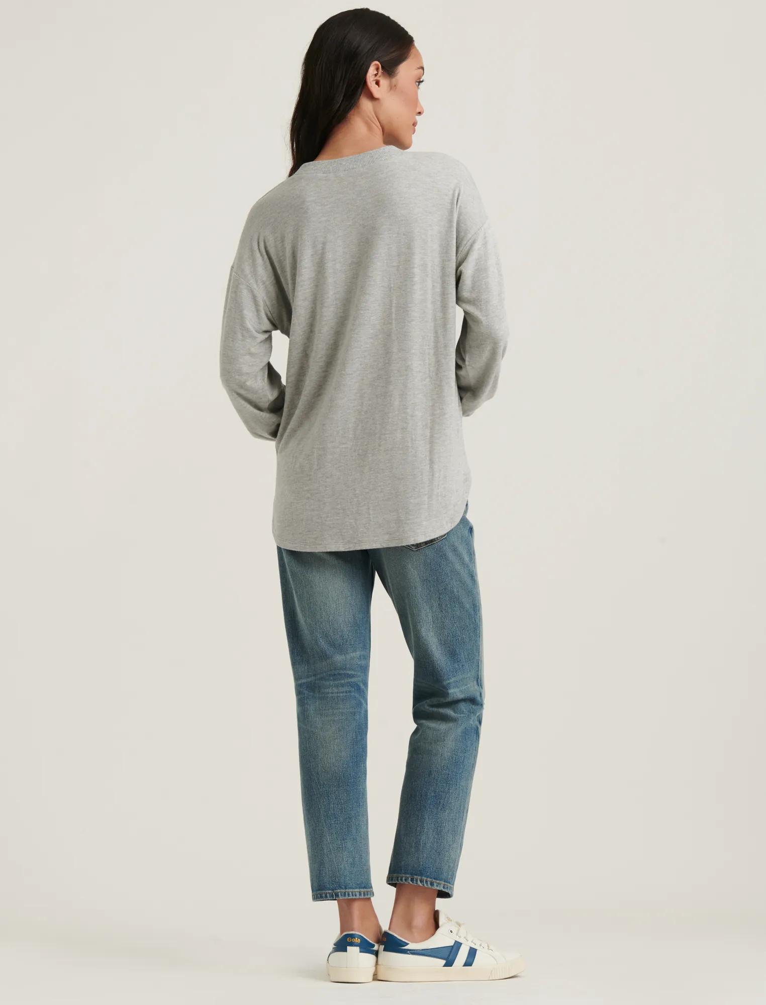 BRUSHED JERSEY V-NECK TOP, image 4