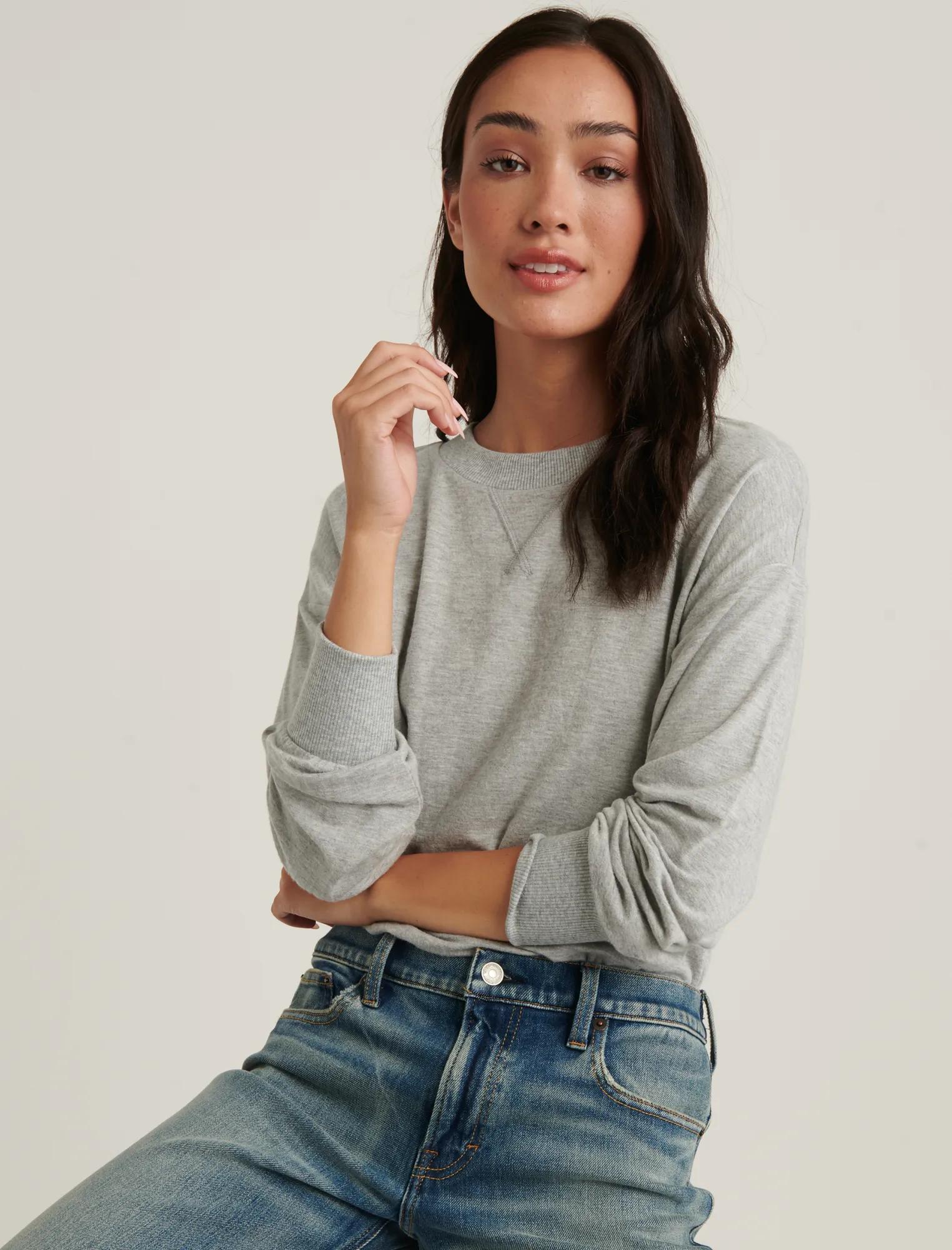 BRUSHED JERSEY V-NECK TOP, image 5
