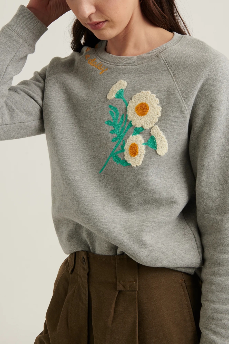 DAISY EMBROIDERED CREW SWEATSHIRT, image 4