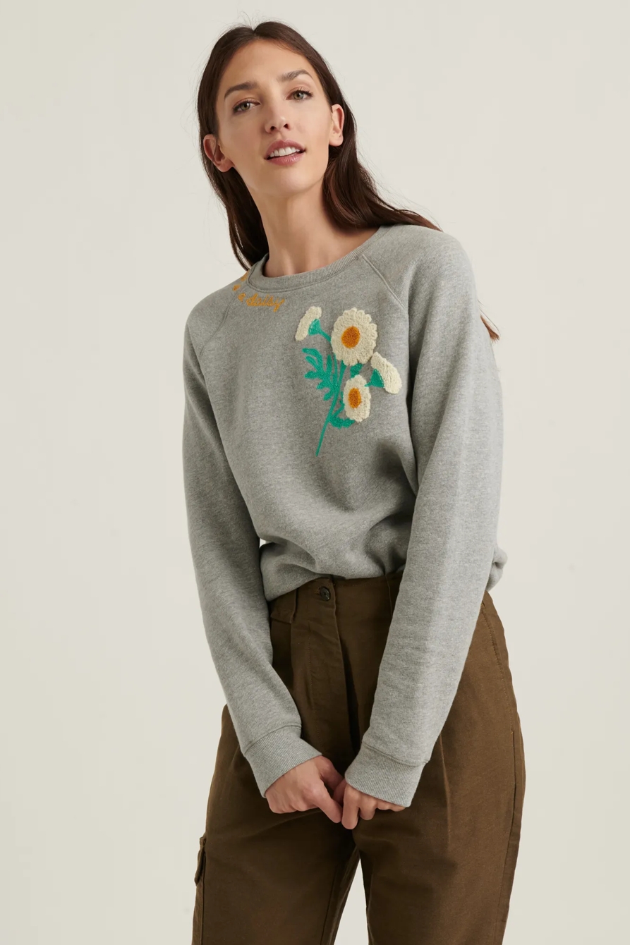 DAISY EMBROIDERED CREW SWEATSHIRT, image 5