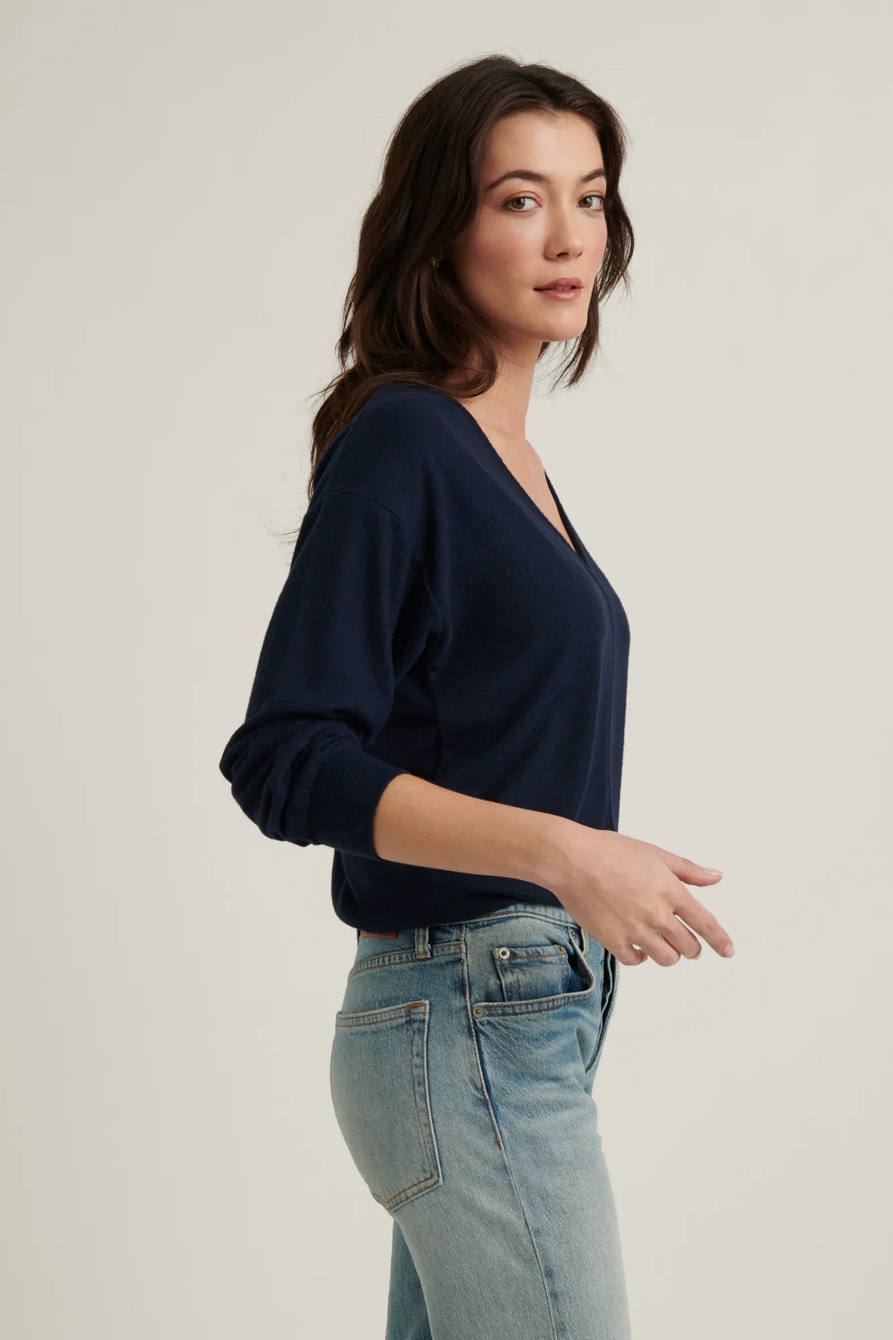 CLOUD JERSEY V NECK TOP, image 3