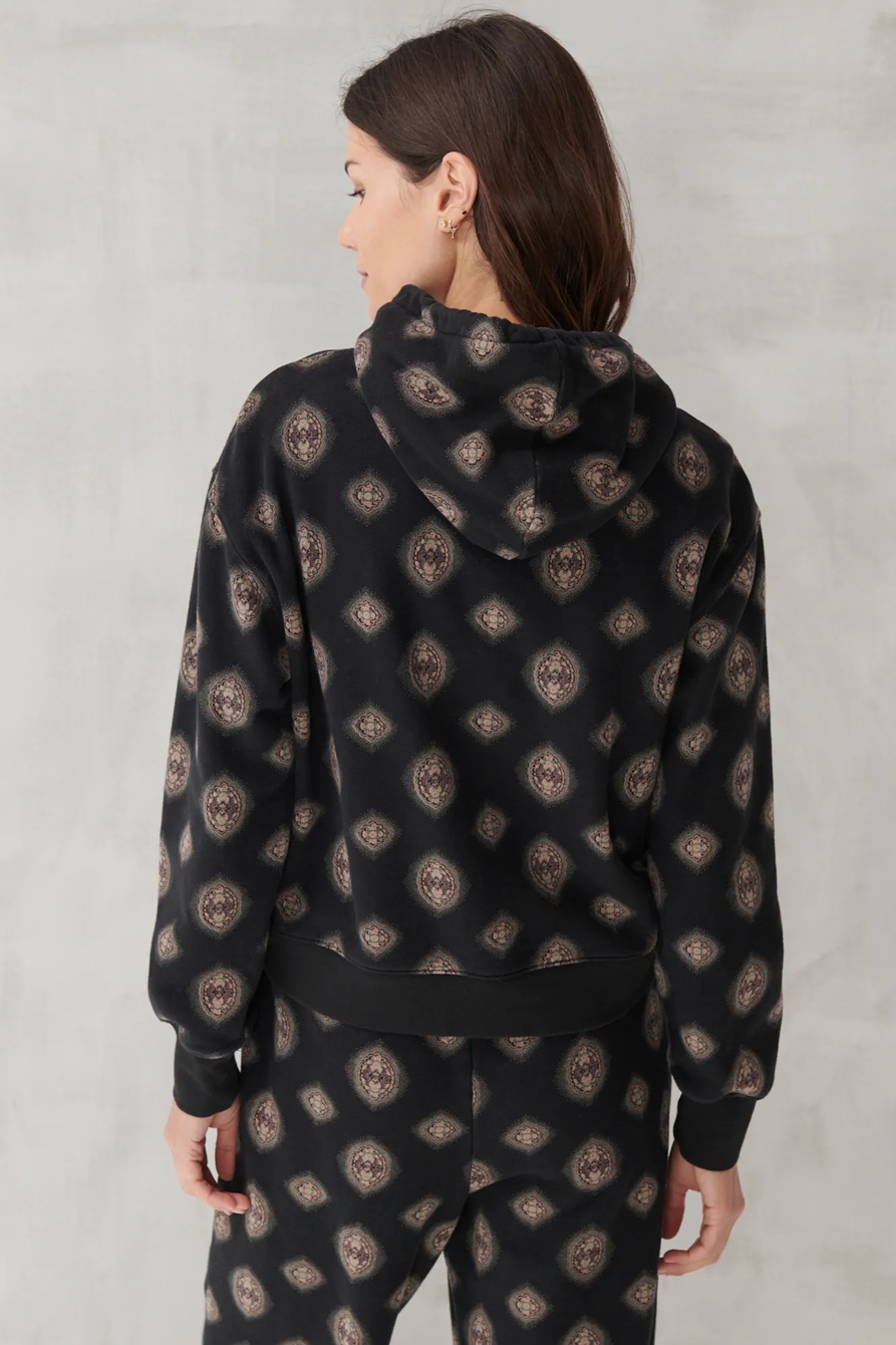 PRINTED SUEDED TERRY HOODIE, image 4