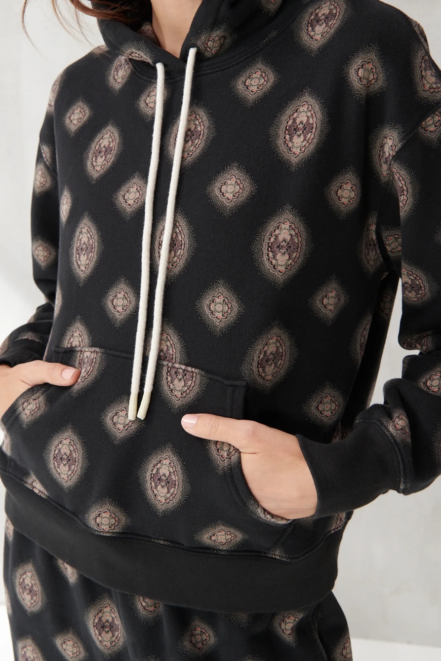 PRINTED SUEDED TERRY HOODIE, image 5