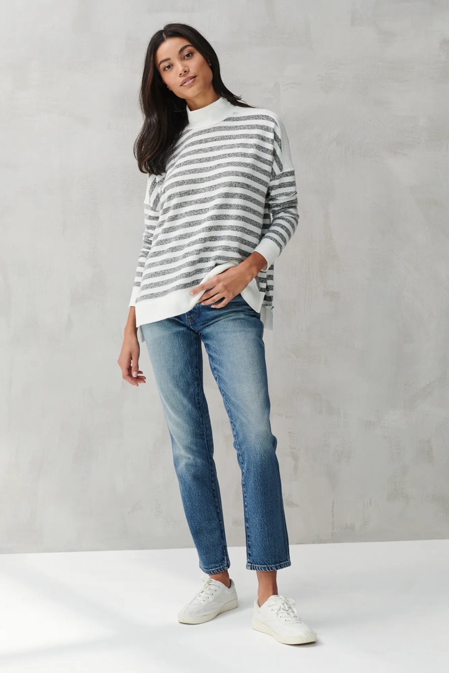 CLOUD JERSEY STRIPE TURTLENECK, image 2