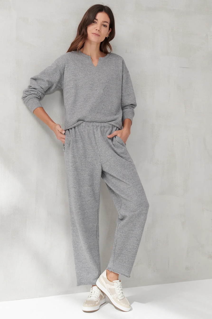 SUEDED TERRY CROP SWEATSHIRT, image 2
