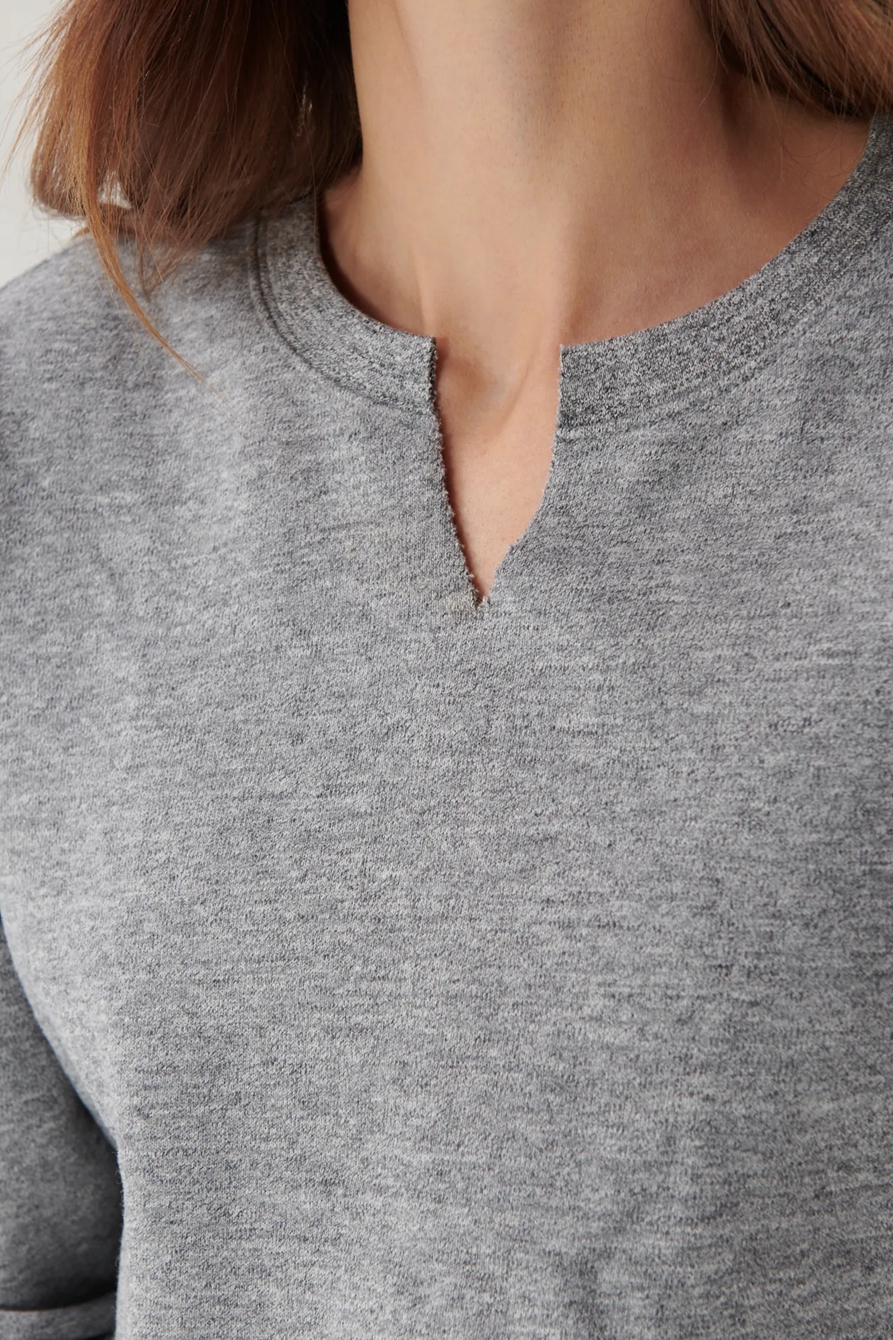 SUEDED TERRY CROP SWEATSHIRT, image 5