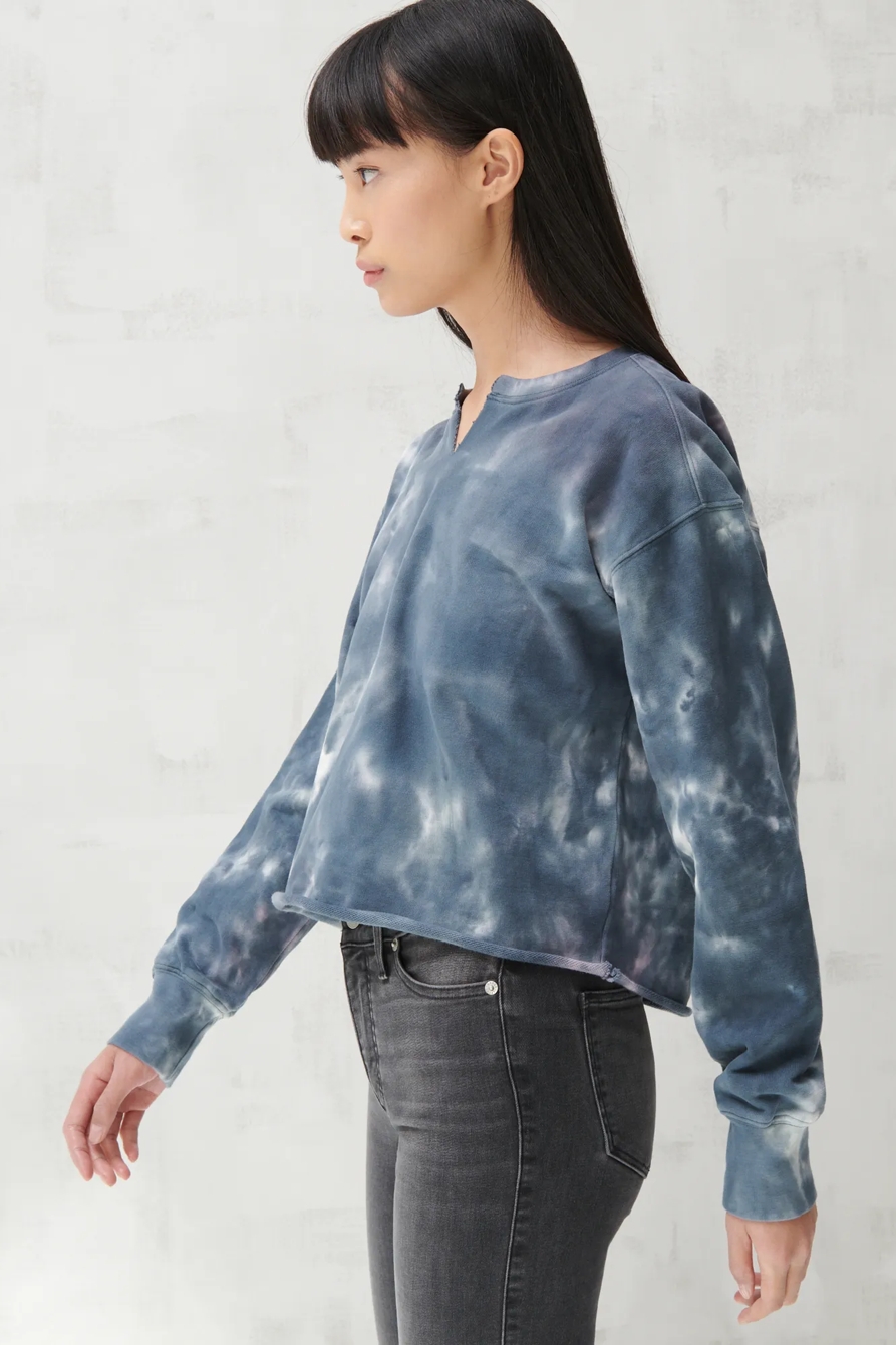 SUEDED TERRY CROP SWEATSHIRT, image 3