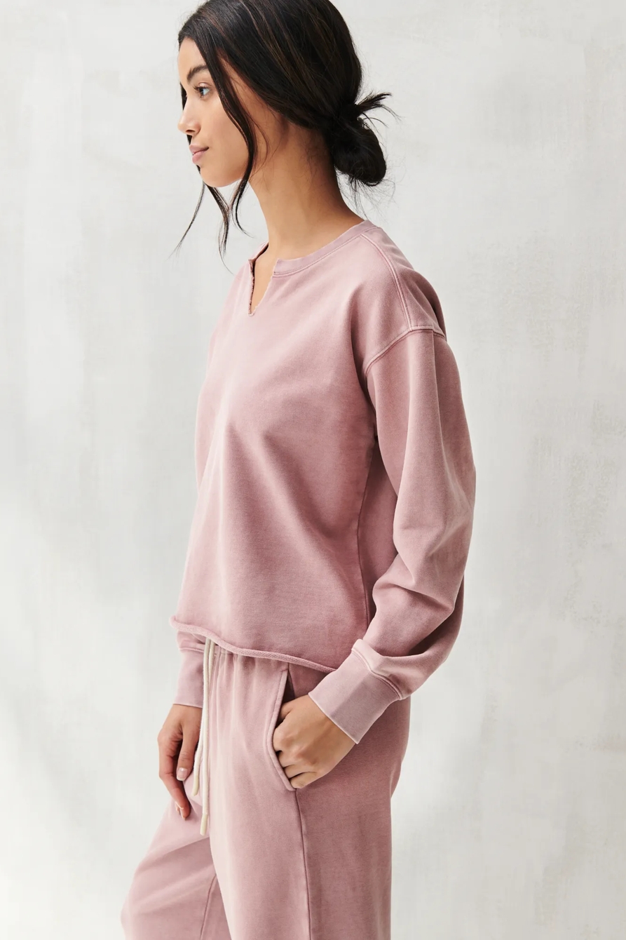 SUEDED TERRY CROP SWEATSHIRT, image 2