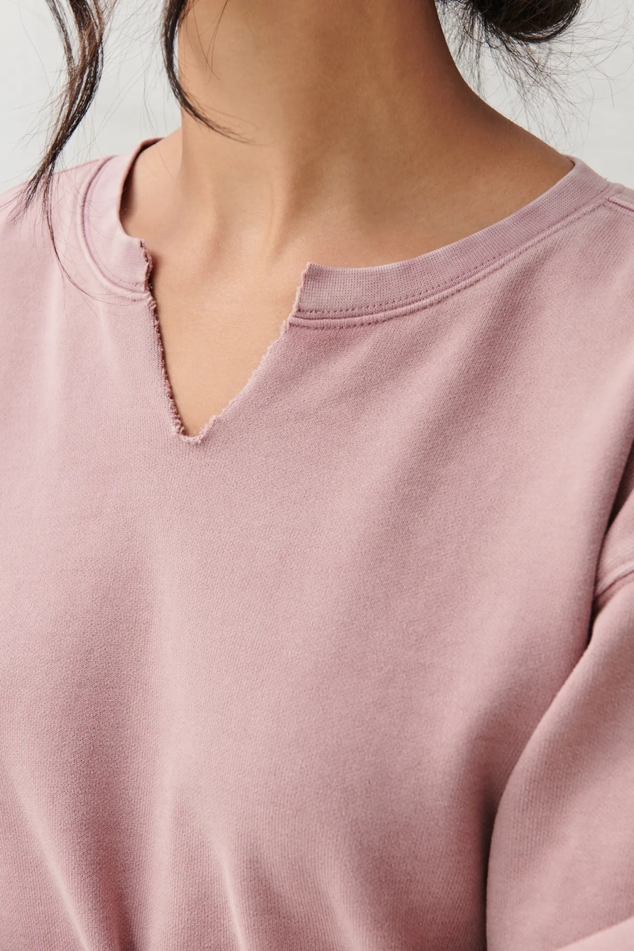 SUEDED TERRY CROP SWEATSHIRT, image 4