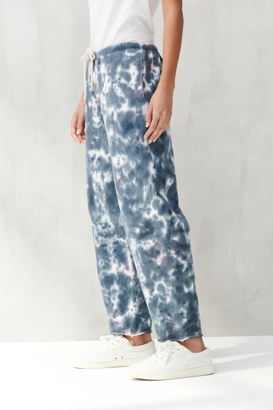 SUEDED TERRY CROP WIDE LEG PANT, image 3