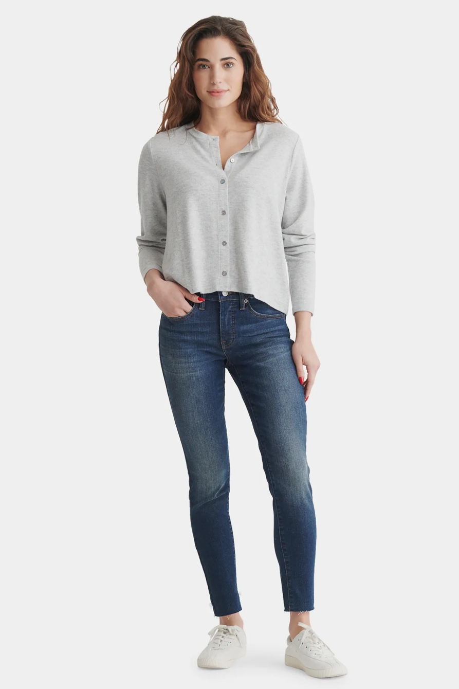CLOUD JERSEY LONG SLEEVE BUTTON-UP TEE, image 2
