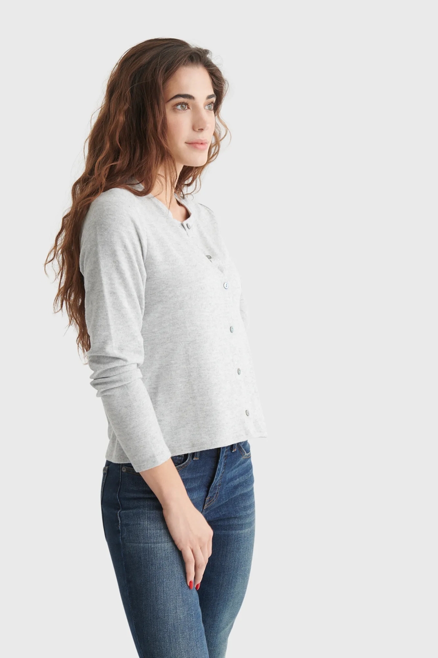 CLOUD JERSEY LONG SLEEVE BUTTON-UP TEE, image 3