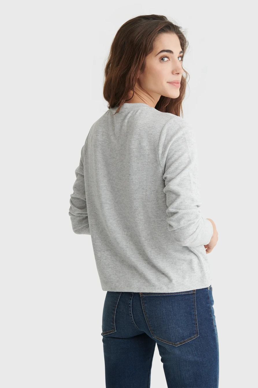 CLOUD JERSEY LONG SLEEVE BUTTON-UP TEE, image 5