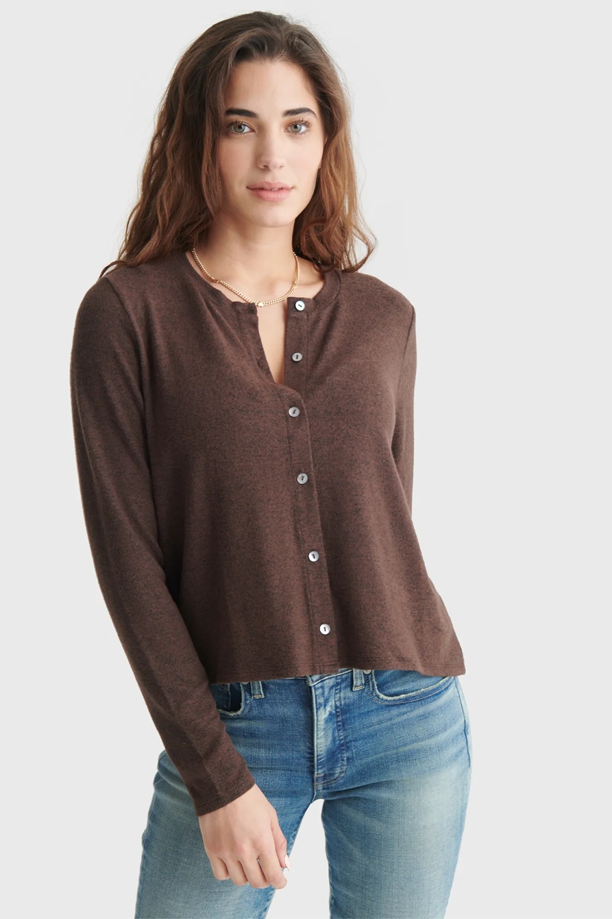 CLOUD JERSEY LONG SLEEVE BUTTON-UP TEE, image 1