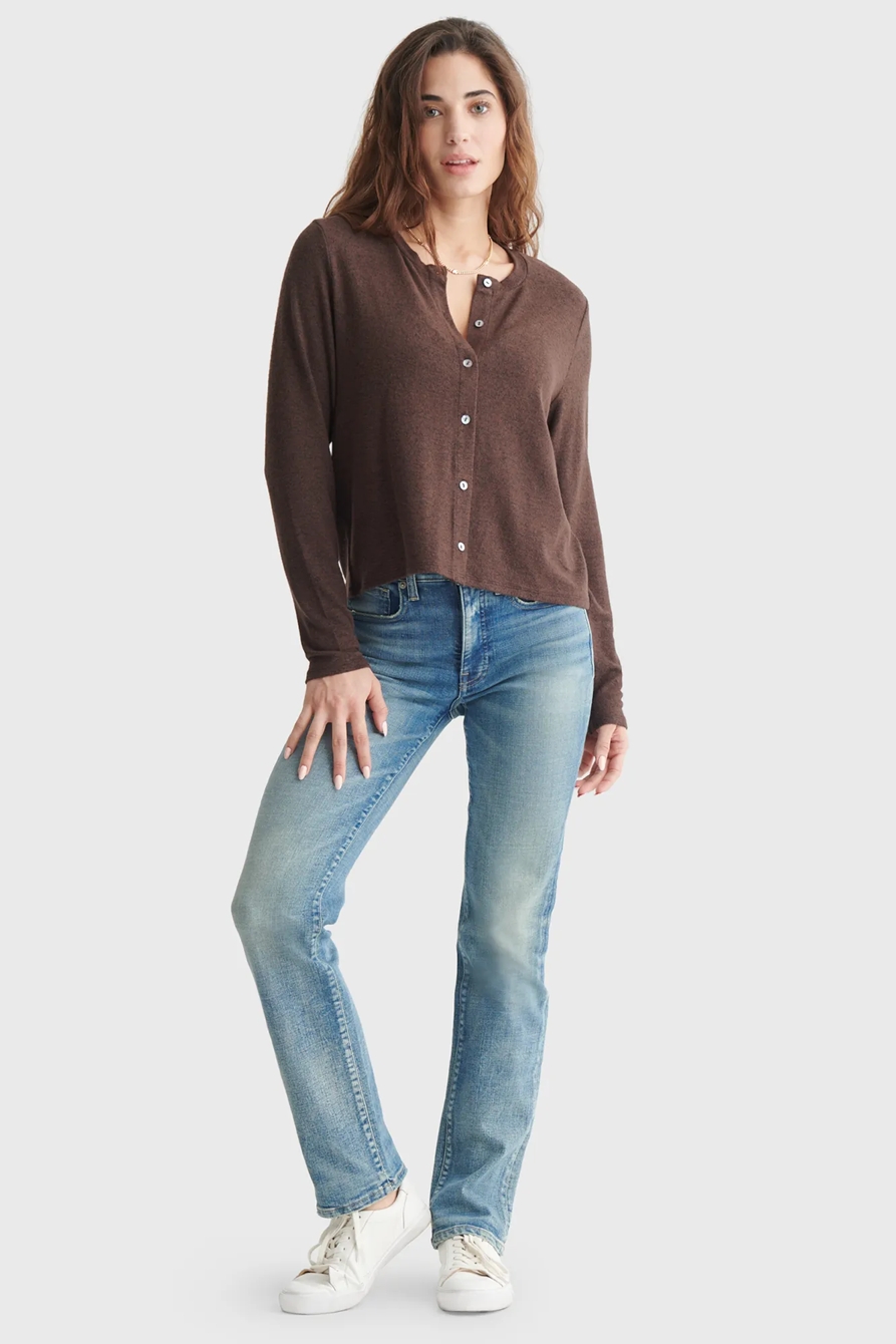 CLOUD JERSEY LONG SLEEVE BUTTON-UP TEE, image 2