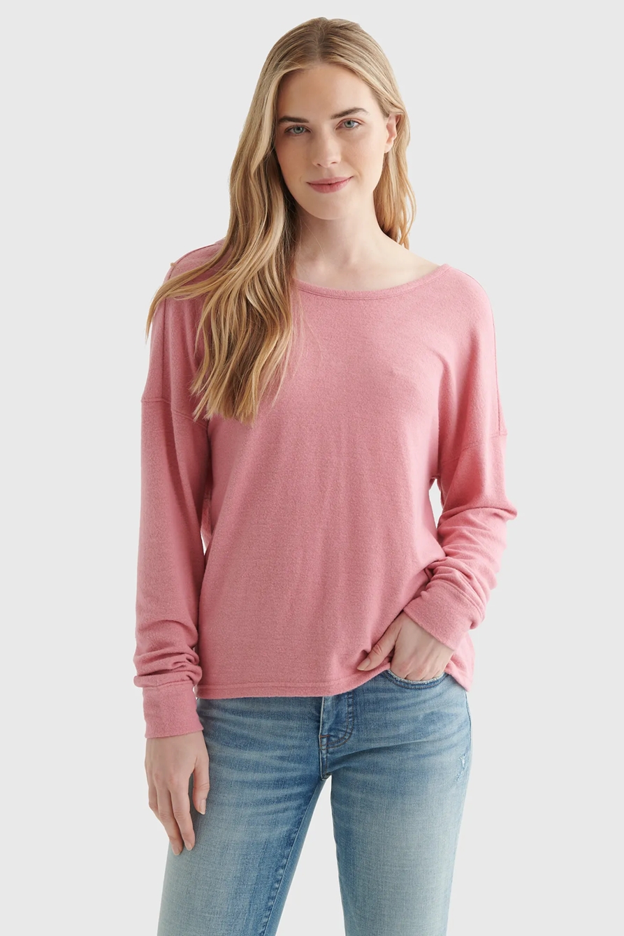 CLOUD JERSEY V-NECK TWIST-BACK TOP, image 1