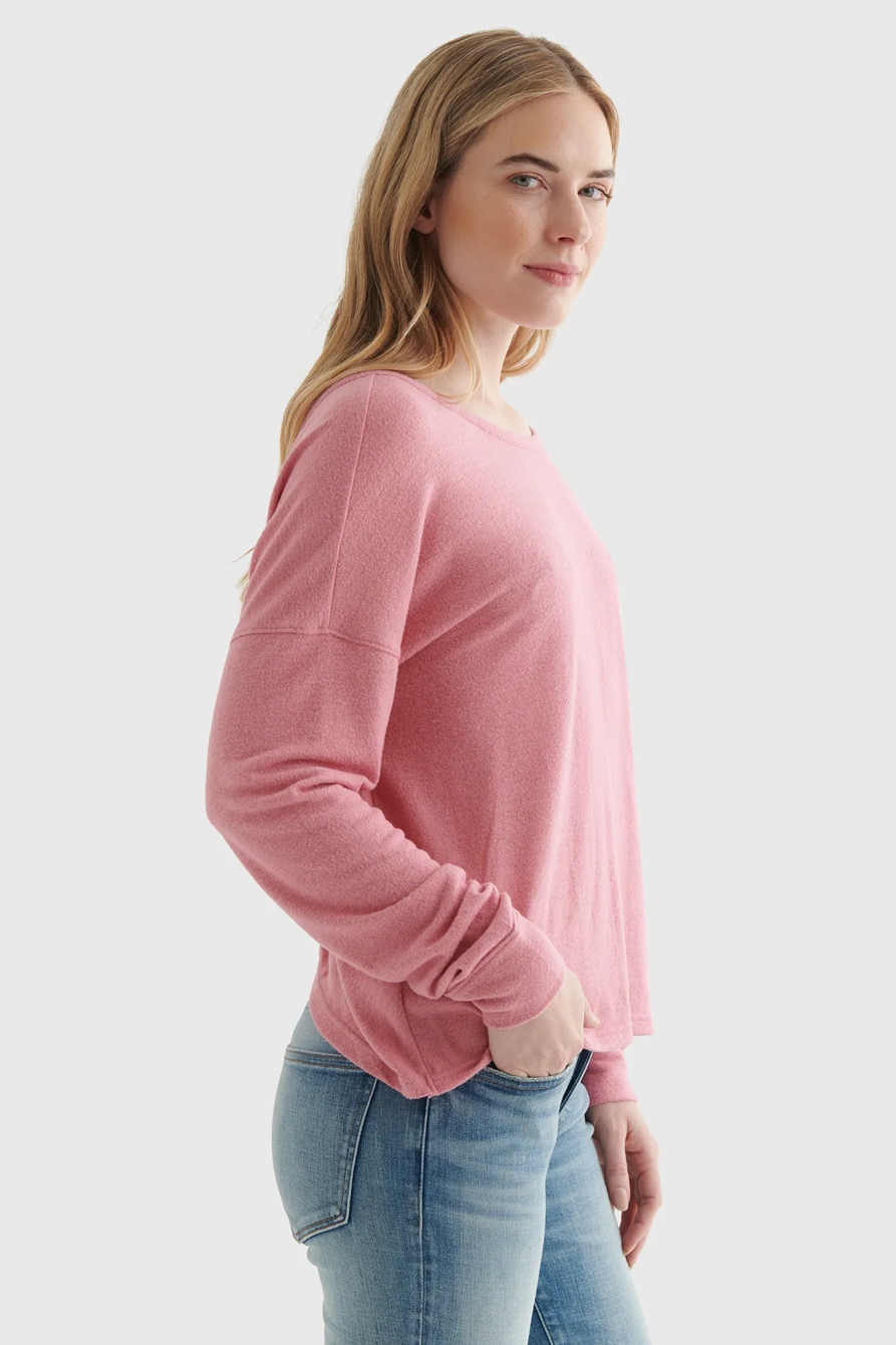 CLOUD JERSEY V-NECK TWIST-BACK TOP, image 3
