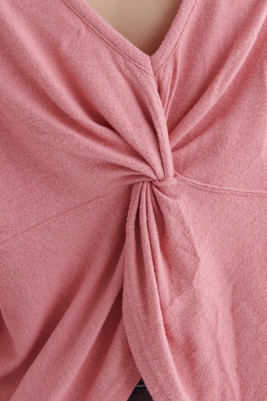 CLOUD JERSEY V-NECK TWIST-BACK TOP, image 4
