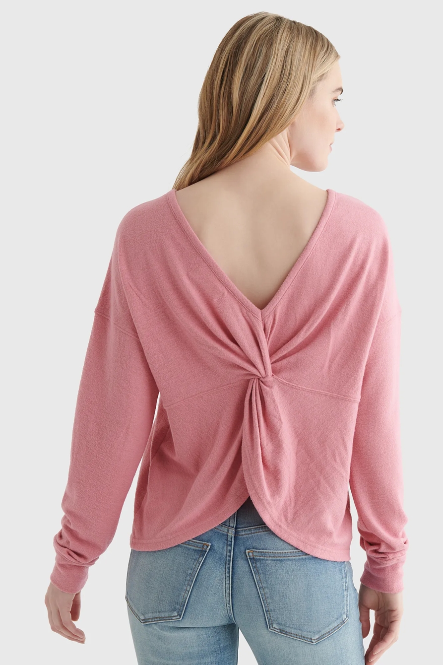 CLOUD JERSEY V-NECK TWIST-BACK TOP, image 5