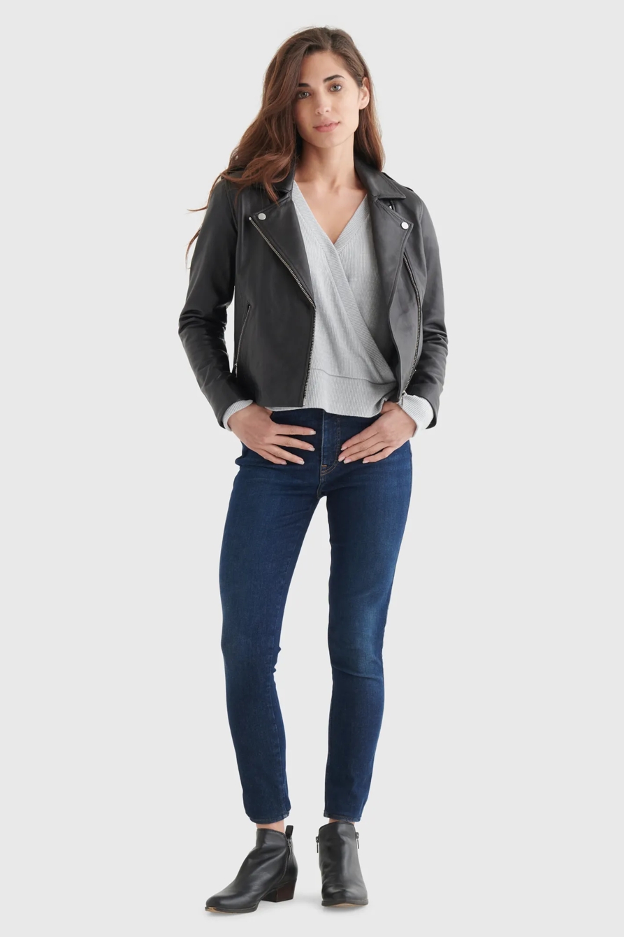 REVERSIBLE CLOUD JERSEY SURPLICE TOP, image 2