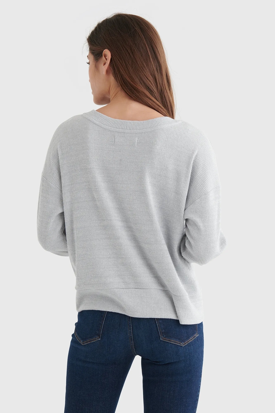 REVERSIBLE CLOUD JERSEY SURPLICE TOP, image 5