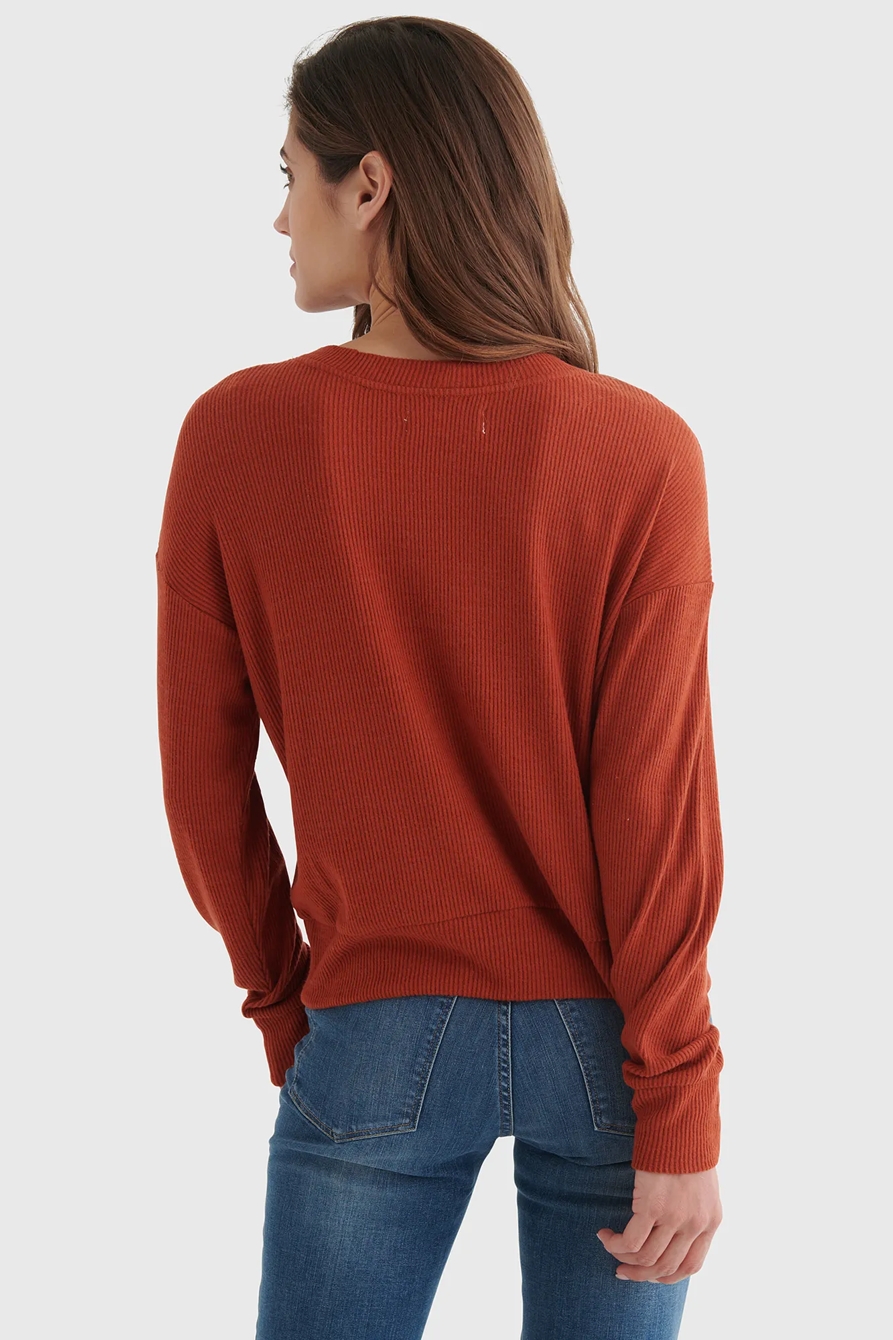 REVERSIBLE CLOUD JERSEY SURPLICE TOP, image 5