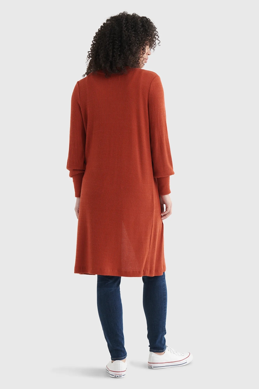 CLOUD JERSEY LONG-LINE OPEN-FRONT CARDIGAN, image 4
