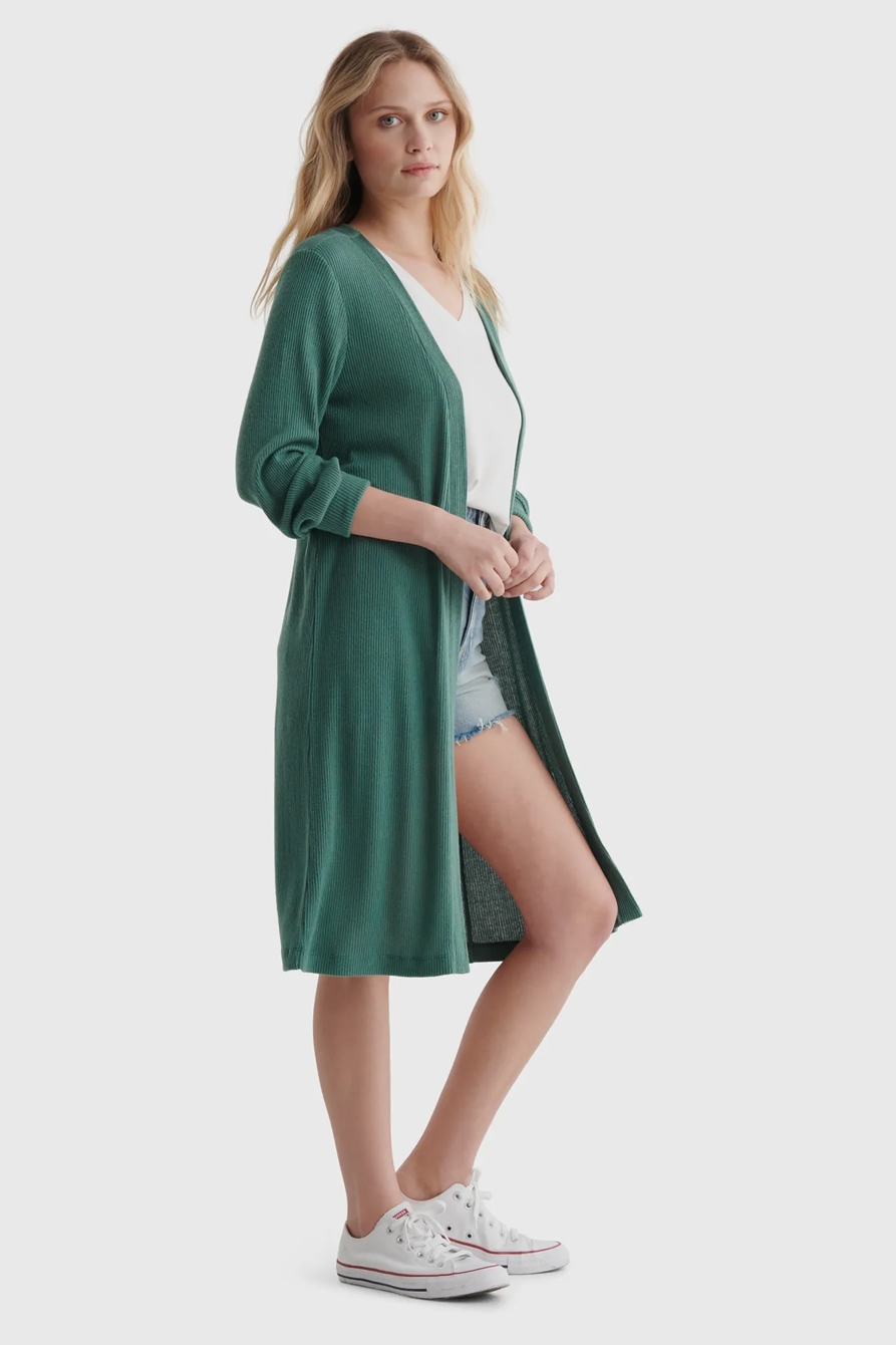CLOUD JERSEY LONG-LINE OPEN-FRONT CARDIGAN, image 2