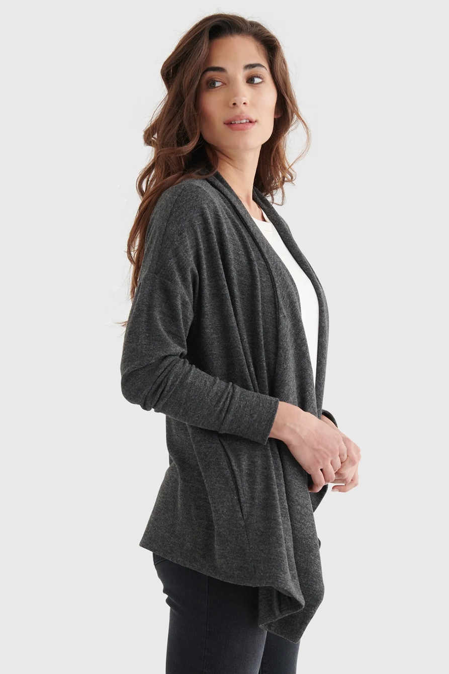 CLOUD JERSEY DRAPED CARDIGAN, image 3