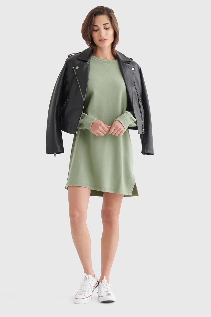 FLEECE-KNIT SWEATSHIRT DRESS, image 2