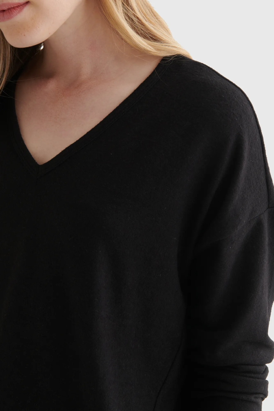 CLOUD JERSEY V-NECK LONG SLEEVE TOP, image 4