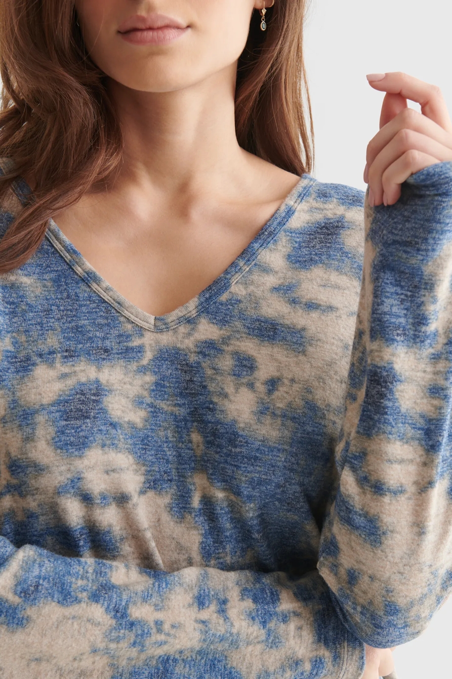 CLOUD JERSEY V-NECK LONG SLEEVE TOP, image 4