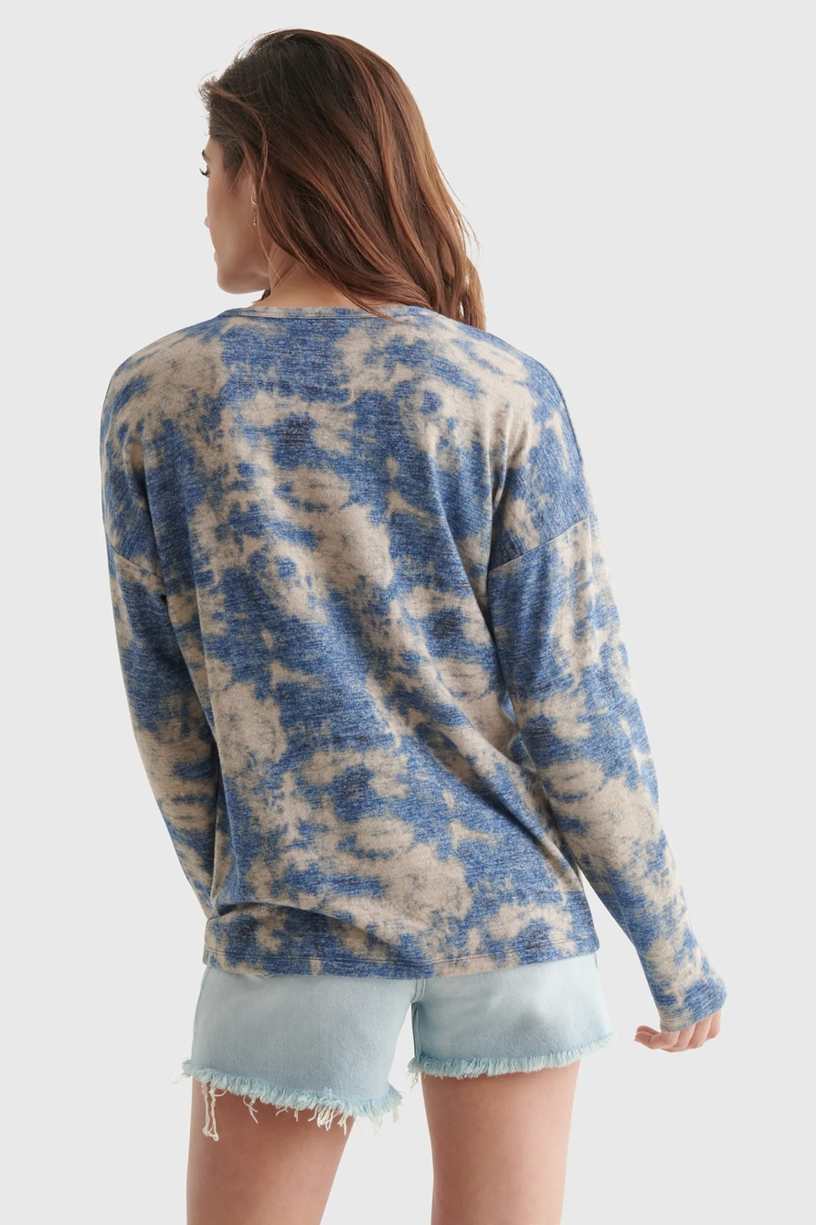 CLOUD JERSEY V-NECK LONG SLEEVE TOP, image 5